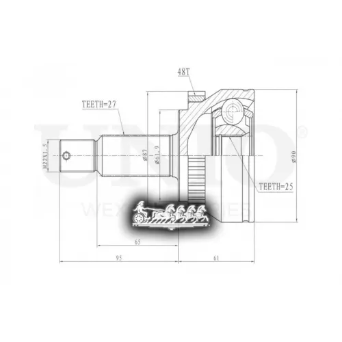 Шрус Hyundai Tucson 04- Внеш. UNIO 