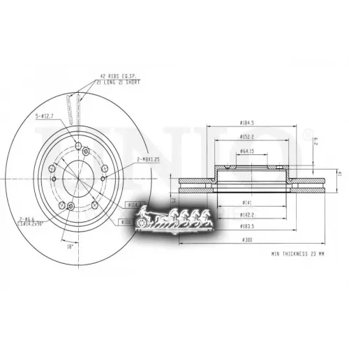 Диск Тормозной Honda Accord/Cr-V 03- Перед. UNIO 