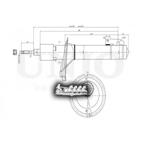 Амортизатор Ford Transit 00- Газ.перед. UNIO 