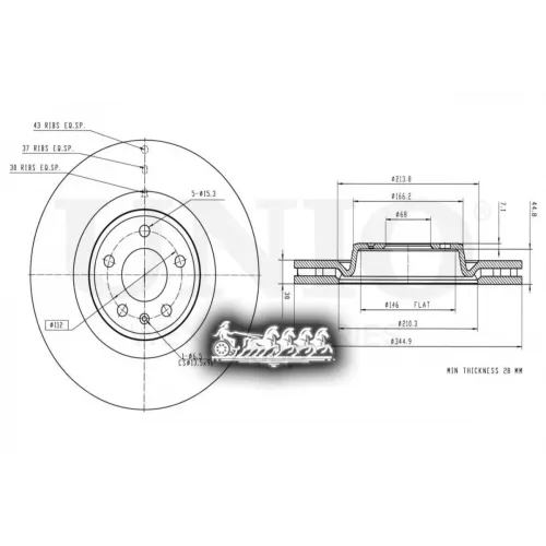 Диск Тормозной Audi A4/A6/Q5 07- Перед. UNIO 