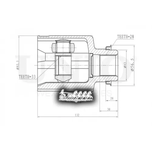 Шрус Mazda 6 99- Внутр.прав. UNIO 