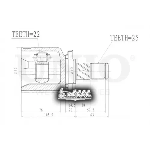 Шрус Nissan Primera 96- Внутр. UNIO 