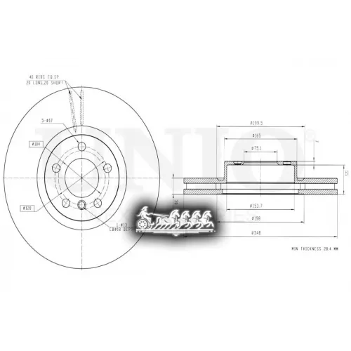 Диск Тормозной Bmw X5(E70/F15)/X6(E71/F16) Перед. UNIO 