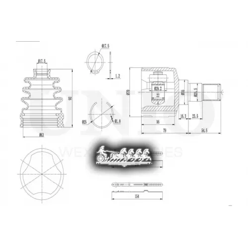Шрус Chevrolet/Daewoo Spark/Matiz 98- Внутр. UNIO 