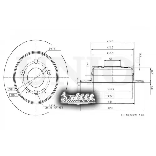 Диск Тормозной Mb A(W169) Задн. UNIO 
