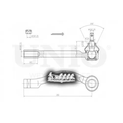 Наконечник Рулевой Тяги Hyundai/Kia Solaris/Rio 10- Прав. UNIO 