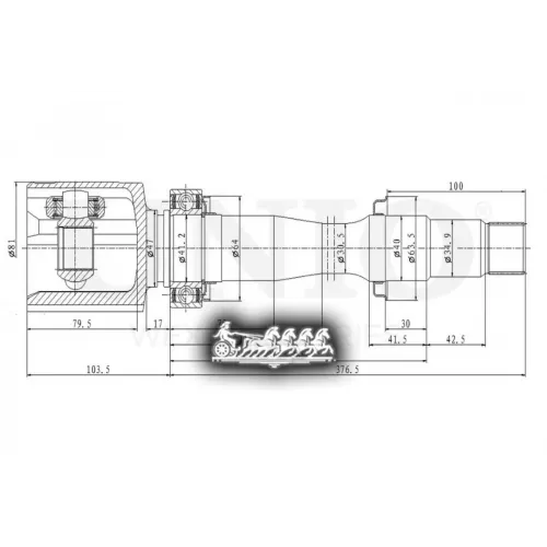 Шрус Toyota Camry 11- Внутр.прав. UNIO 