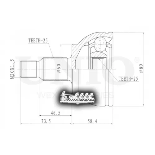 Шрус Mb A(W169) Внеш. UNIO 