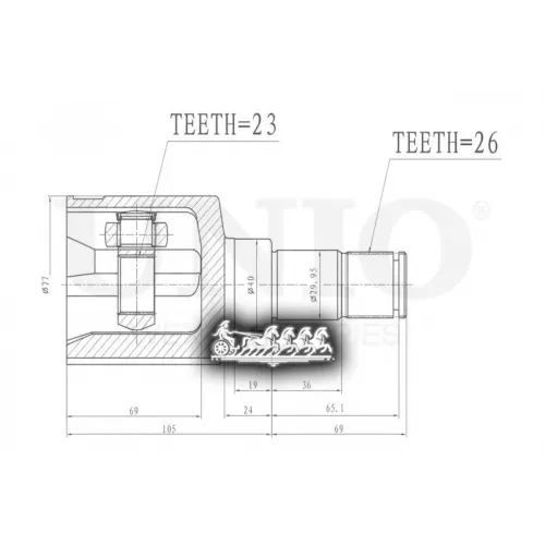 Шрус Ford Focus 09- Внутр.лев. UNIO 