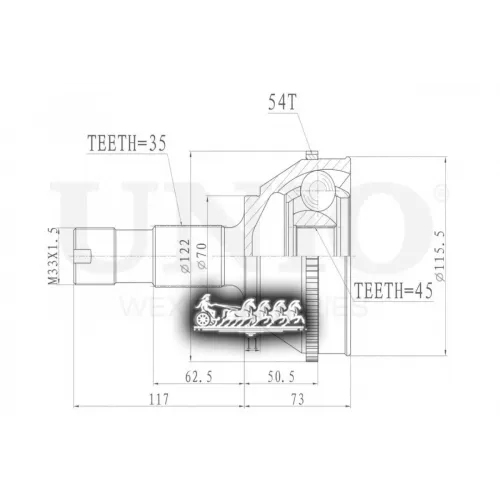 Шрус Psa/Fiat Boxer/Ducato/Jumper 94- Внеш. UNIO 