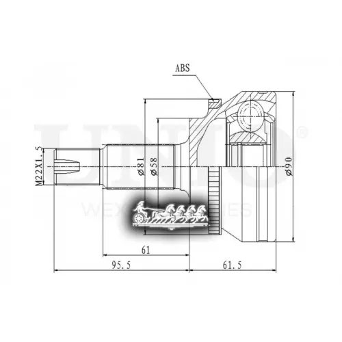 Шрус Toyota Corolla/Avensis 01- Внеш. UNIO 