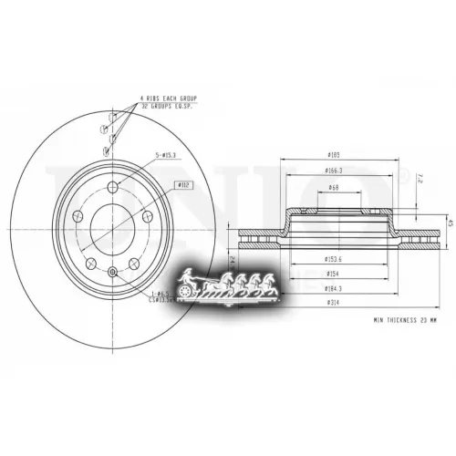 Диск Тормозной Audi A4/A5 07- Перед. UNIO 