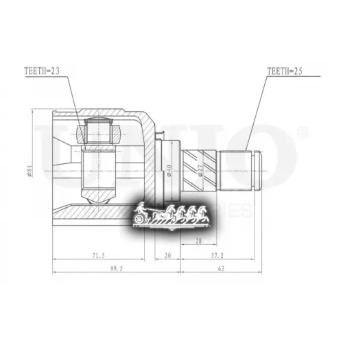 Шрус Nissan Almera/Sunny 90- Внутр. UNIO 