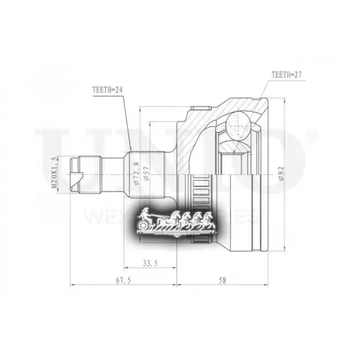 Шрус Mb A(W168) Внеш. UNIO 