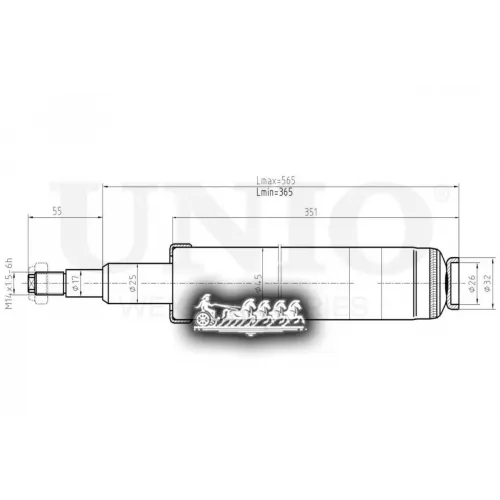 Амортизатор Audi A6/100/200 76- Газ.перед. UNIO 