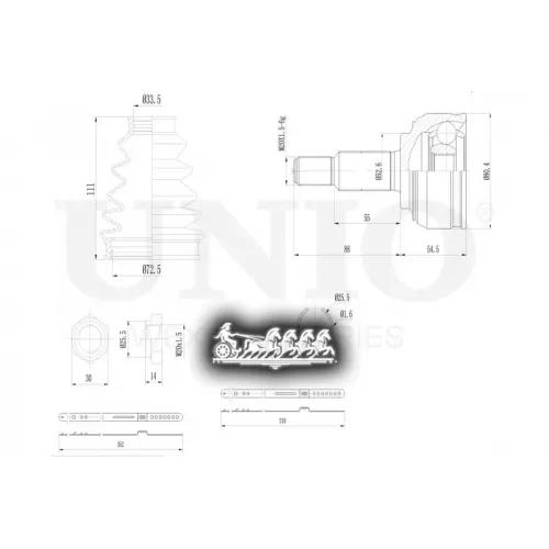 Шрус Renault Scenic/Grand Scenic 03- Внеш. UNIO 