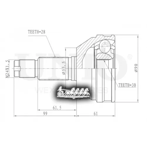 Шрус Chery Fora 06- Внеш. UNIO 
