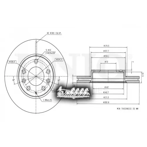 Диск Тормозной Mazda 6 02- Перед. UNIO 