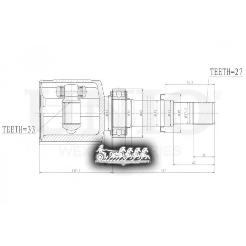Шрус Nissan Qashqai/X-Trail 07- Внутр.прав. UNIO 