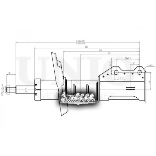 Амортизатор Chevrolet Cruze 09- Газ.перед.прав. UNIO 