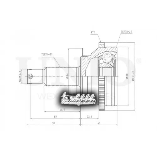 Шрус Hyundai Sonata/Grandeur 98- Внеш. UNIO 