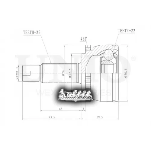 Шрус Kia/Hyundai Rio/Solaris 10- Внеш. UNIO 