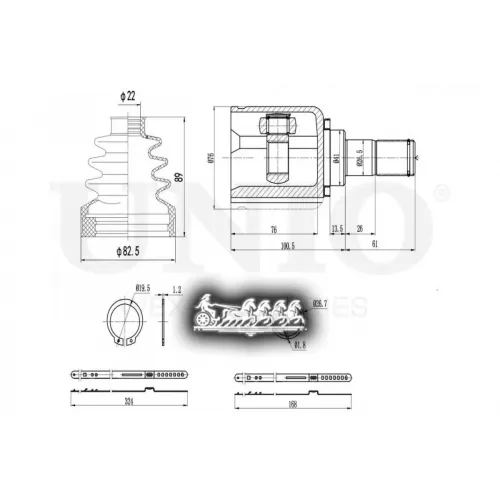 Шрус Kia Ceed 06- Внутр. UNIO 