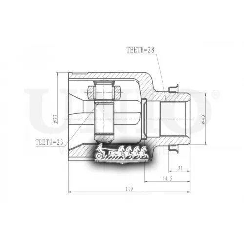 Шрус Mazda 3 03- Внутр.прав. UNIO 