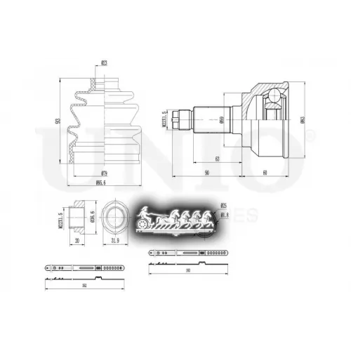 Шрус Mazda 3 03- Внеш. UNIO 