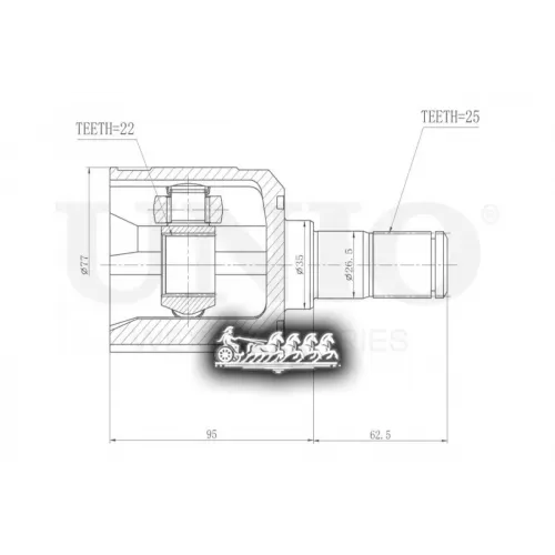 Шрус Kia Sportage/Rio/Cerato 04- Внутр. UNIO 