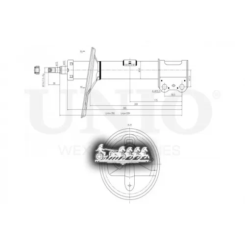 Амортизатор Chery Tiggo 5 14- Газ.перед.лев. UNIO 