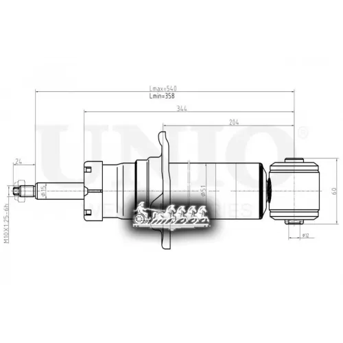 Амортизатор Audi A6/100 90- Газ.задн. UNIO 