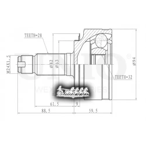 Шрус Honda Accord 03- Внеш. UNIO 