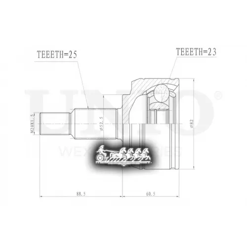 Шрус Renault Megane/Scenic 08- Внеш. UNIO 