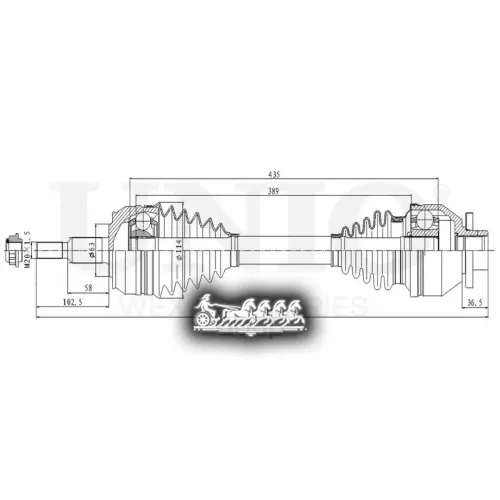 Привод В Сборе Vw Transporter(T5)/Multivan(T5) 03- Перед.лев. UNIO 