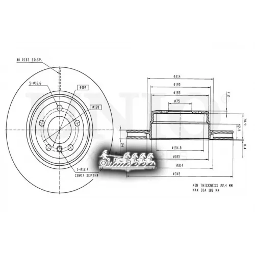Диск Тормозной Bmw X5(E70/F15)/X6(E71/F16) Задн. UNIO 