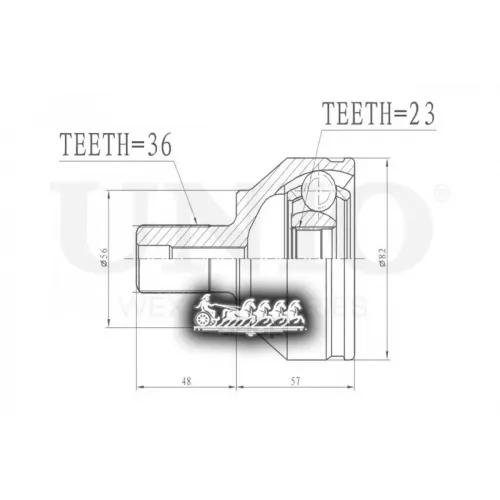 Шрус Ford Focus/C-Max 03- Внеш. UNIO 