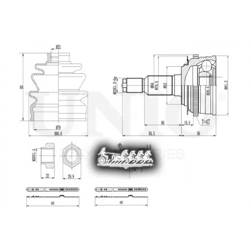 Шрус Chevrolet Lacetti/Nubira 04- Внеш. UNIO 