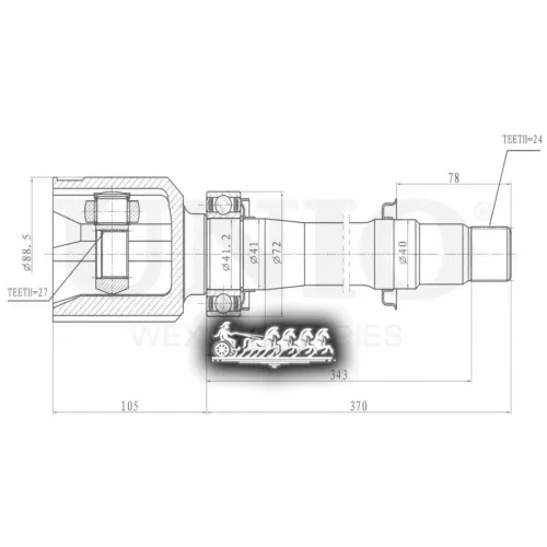 Шрус Toyota Camry/Rav4 01- Внутр.прав. UNIO 