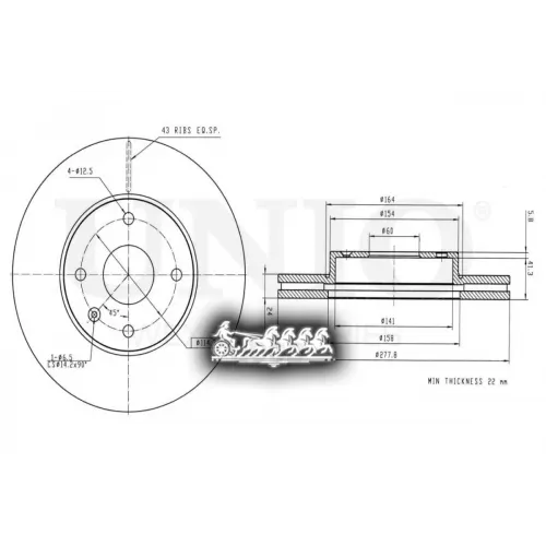 Диск Тормозной Chevrolet Epica 05- Перед. UNIO 