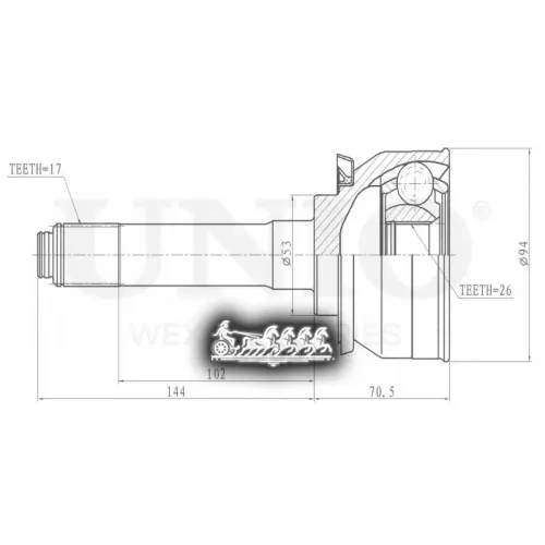 Шрус Opel/Isuzu Campo/Trooper 87- Внеш. UNIO 