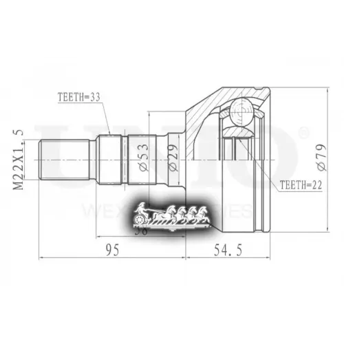 Шрус Opel Astra/Zafira 04- Внеш. UNIO 