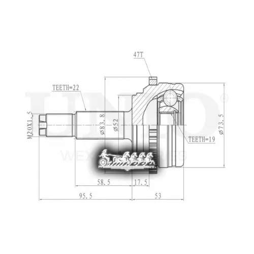 Шрус Daewoo Kalos 03- Внеш. UNIO 