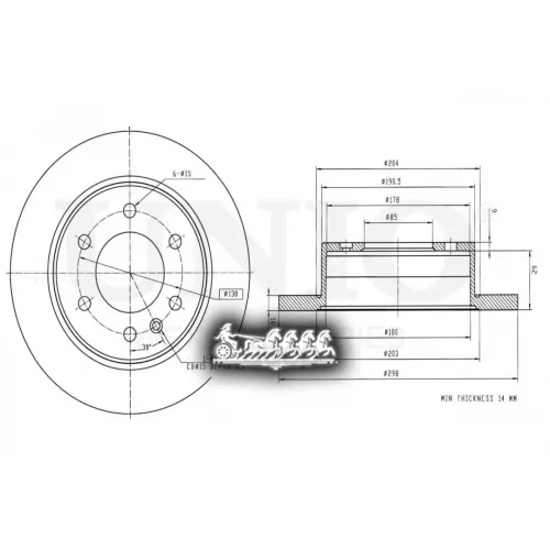 Диск Тормозной Mb/Vw Sprinter/Crafter 98- Задн. UNIO 