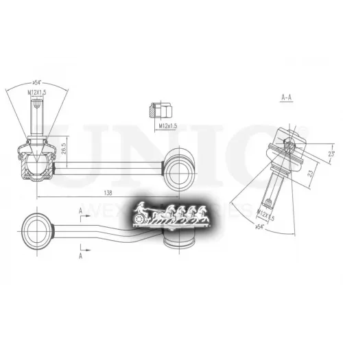 Тяга Стабилизатора Mb/Vw Sprinter/Crafter 06- Перед.лев. UNIO 