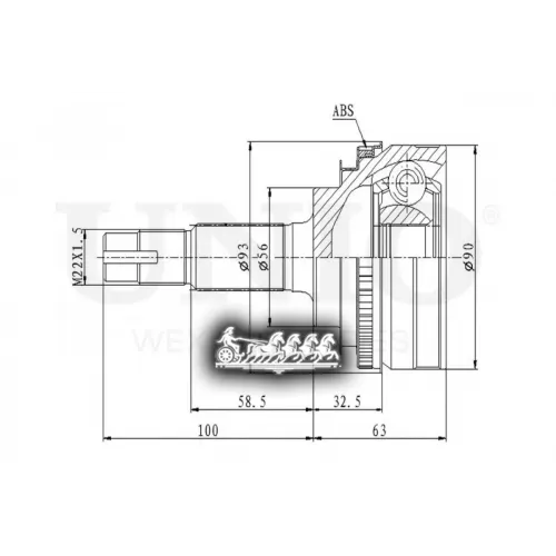 Шрус Toyota Camry 91- Внеш. UNIO 