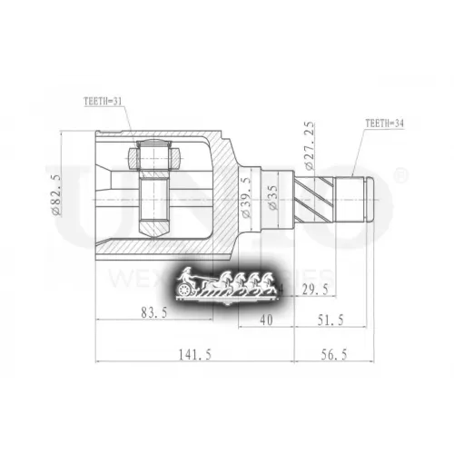 Шрус Chevrolet Cruze 09- Внутр. UNIO 