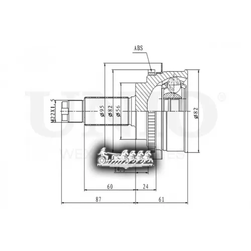 Шрус Subaru Forester 02- Внеш. UNIO 
