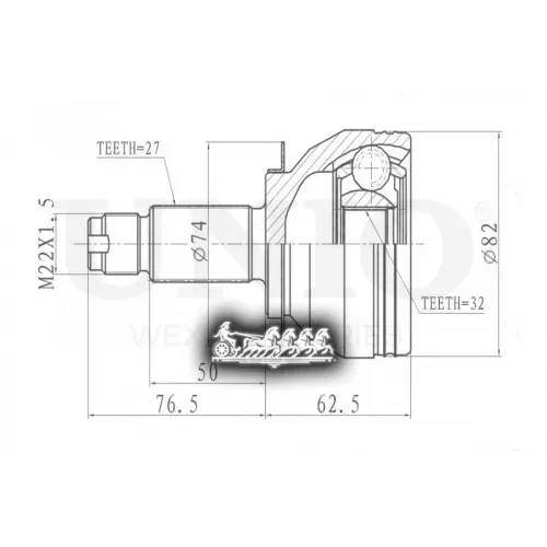 Шрус Subaru Forester 10- Внеш. UNIO 