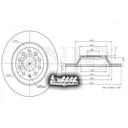 Диск Тормозной Audi A6 04- Задн. UNIO 